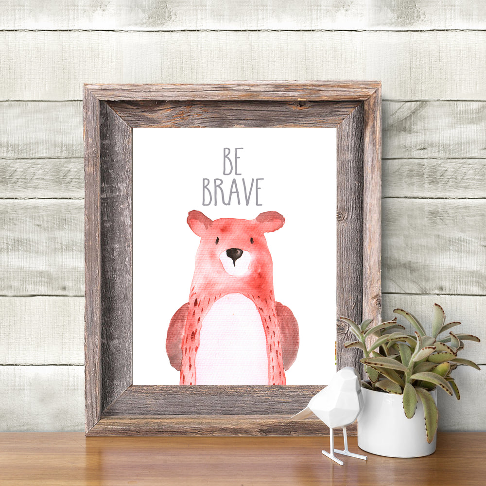 Woodland Collection - Bear - Be Brave - Print